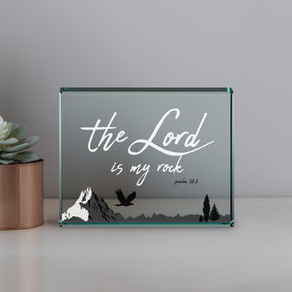The Lord Is My Rock Glass Paperweight