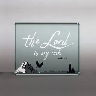 The Lord Is My Rock Glass Paperweight