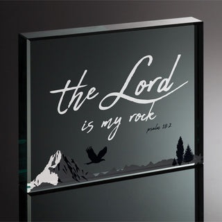 The Lord Is My Rock Glass Paperweight