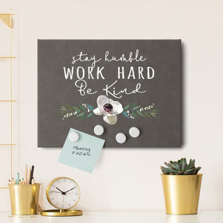 Stay Humble Gray Leatherette Magnet Board