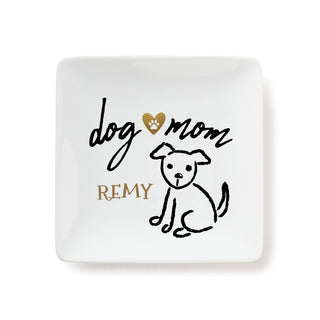 Dog Mom Personalized Square Trinket Dish