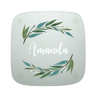 Script Name Personalized Frosted Glass Coaster