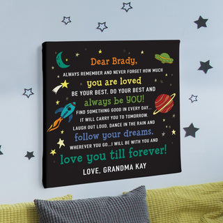 Love You Till Forever Space Theme Personalized 12x12 Canvas