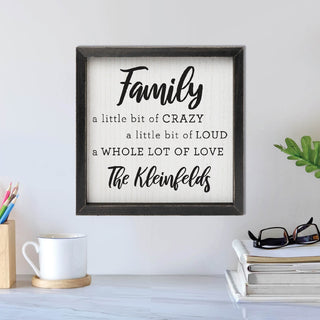 Whole Lot Of Love Personalized Black Framed Wood Art