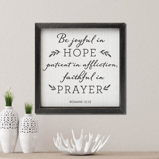 Be Joyful In HOPE Black Framed Wood Art