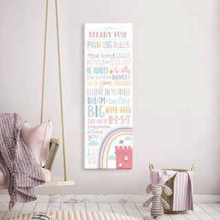 Princess Rules Personalized 9x27 Canvas