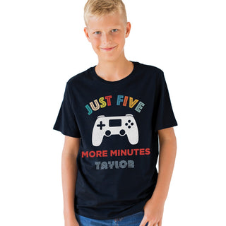 Five More Minutes Personalized Youth Black T-Shirt