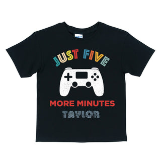 Five More Minutes Personalized Youth Black T-Shirt