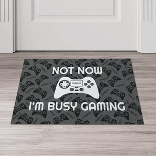 Not Now I'm Busy Gaming Standard Personalized Doormat