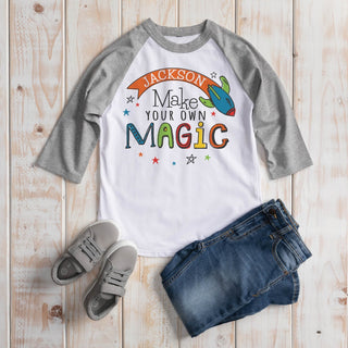 Make Your Own Magic Rocket Personalized Youth Gray Sports Jersey