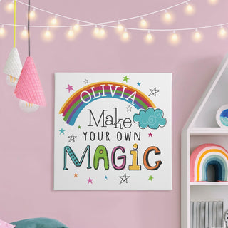 Make Your Own Magic Rainbow Personalized 16x16 Canvas