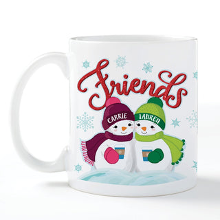 Two Snowmen Friends Personalized Coffee Mug