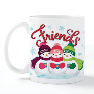 Three Snowmen Friends Personalized Coffee Mug