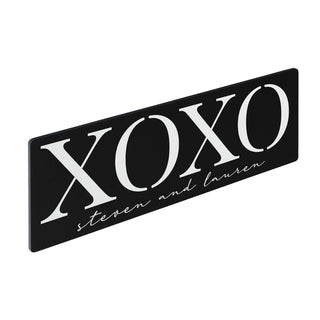 XOXO Personalized Black Wood Art Plaque