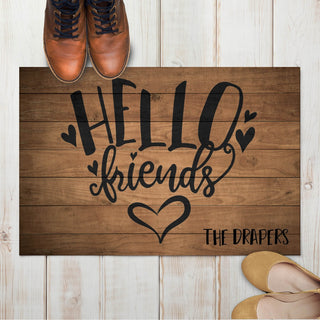 Hello Friends Personalized Thin Doormat
