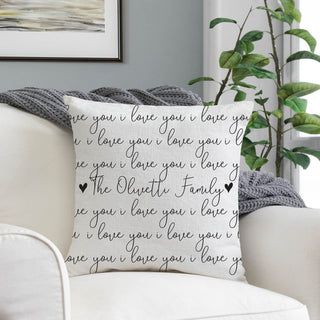 I love you Personalized 17" Throw pillow