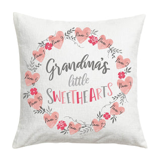 Grandma's Little Sweethearts Personalized 17" Throw Pillow