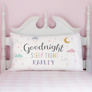 Goodnight Sleep Tight Pastel Personalized Pillowcase