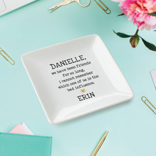 Bad Influence Personalized Square Trinket Dish