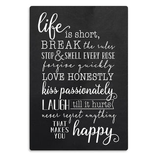 Life Is Short Black Wood Art Plaque