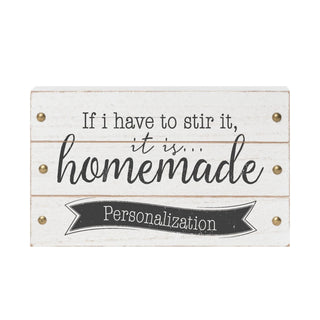 Stir Homemade Personalized White Wood Box Sign