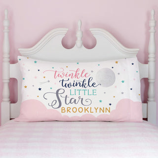 Twinkle Little Star Pink Personalized Pillowcase