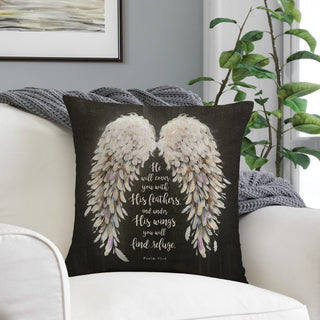 He Will Cover You With His Feathers 17" Throw Pillow