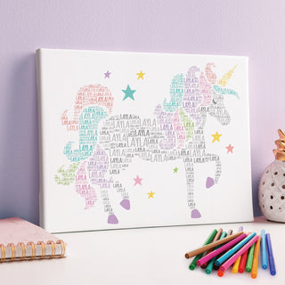 My Name Pastel Unicorn Personalized 11x14 Canvas