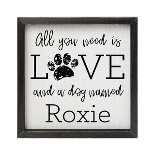 All You Need Is Love And A Dog Black Framed Wood Art