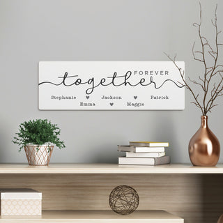 Forever Together Personalized White Wood Art Plaque