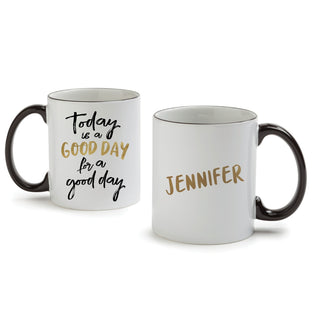 Today is a Good Day White Coffee Mug with Black Rim and Handle-11oz
