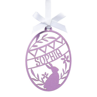 Lavender Painted Personalized Wood Easter Egg