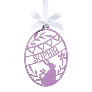 Lavender Painted Personalized Wood Easter Egg 