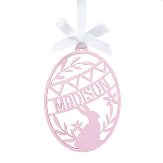 Light Pink Painted Personalized Wood Easter Egg