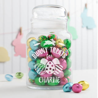 Bunny Treats Personalized Glass Jar