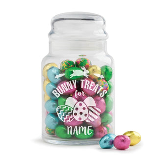 Bunny Treats Personalized Glass Jar
