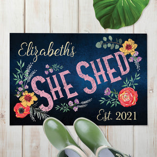 She Shed Personalized Thin Doormat