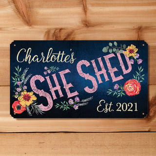 She Shed Personalized Metal Sign