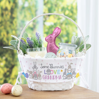 Grandma with bunnies easter basket 