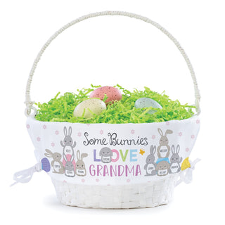 Some Bunnies Love Personalized Liner and White Easter Basket