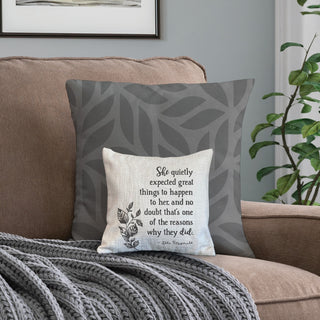 She Expected Great Things 8x8 Gift Pillow