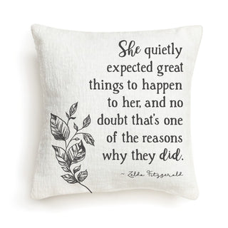 She Expected Great Things 8x8 Gift Pillow