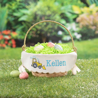 Tractor scalloped hem easter basket 