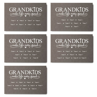 Grandkids Make Life More Grand Personalized 12x18 Gray Leatherette Canvas