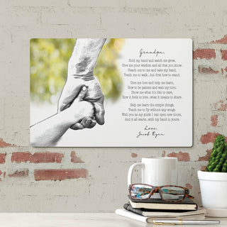 Hold My Hand Personalized 10x15 White Wood Sign