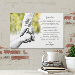 Hold My Hand Personalized White Wood Art Plaque