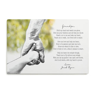 Hold My Hand Personalized White Wood Art Plaque