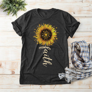 Faith Sunflower Charcoal T-Shirt