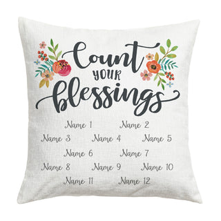 Count your Blessings Personalized 17" Throw Pillow