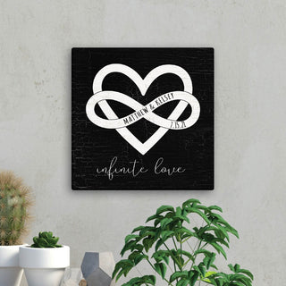 Infinite Love Personalized 12x12 Canvas